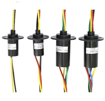 AUOQKQUT 2/3/4/5/6/12 Wires 2/5/10/20/30A Circuits 250Rpm Capsule Slip Ring 600V for Monitor Robotic IP51 Lead Length:300mm (4 Wires,10A)