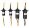 AUOQKQUT 2/3/4/5/6/12 Wires 2/5/10/20/30A Circuits 250Rpm Capsule Slip Ring 600V for Monitor Robotic IP51 Lead Length:300mm (4 Wires,10A)
