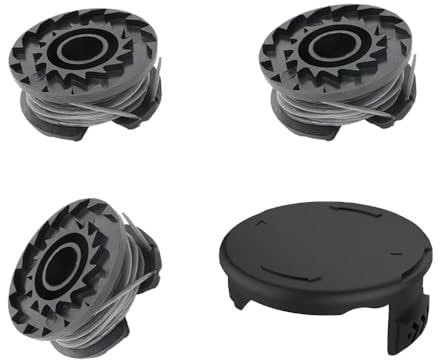 3 Pcs Strimmer Spool Replacement Line with 1 Pcs Spool Covers F016F04557 ¨C Compatible with Bosch Art 23 SL, 26 SL Grass Trimmer Models F016800569 & F016800385 ¨C Grass Trimmer Spool Replacement