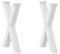 vidaXL Esstischbeine X-Form 2 Stk. Weiß 60x(72-73) cm Stahl, Tischbein, Tischbein Metall, Esstischbein, Möbelbein, Schreibtischbein