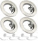 JungesLicht 4er Set Einbaustrahler gebürstet mit GU5.3 MR16 Keramikfassung, Außendurchmesser 80mm, Bohrdurchmesser 55mm bis 68mm passend, Deckenstrahler, Einbauleuchte, Deckenspots, ohne Leuchtmittel