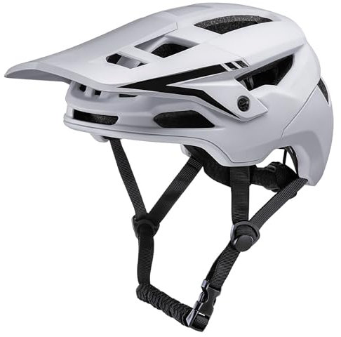 Fahrradhelm, Mountainbike Helm Helme für Herren Damen Erwachsene Jugend (Weiß, M(54-57CM))