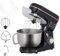 HOMCOM Küchenmaschine Teigmaschine 1400W 6+P Geschwindigkeits 5,5L Edelstahlschüssel Knetmaschine mit Teigschaber, Eiertrenner, Schlagbesen, Rührhaken, Knethaken und Spritzschutz Schwarz