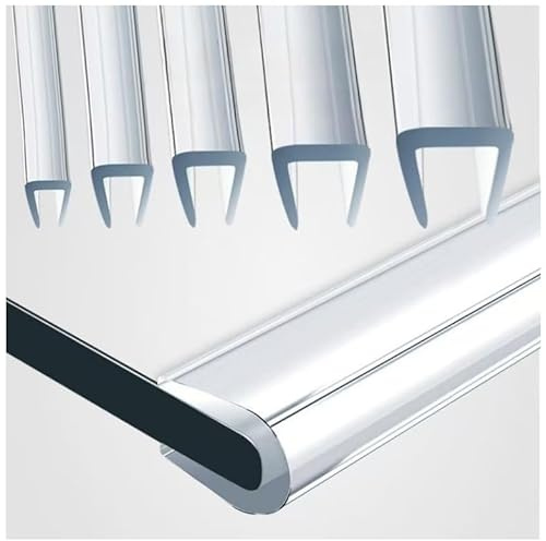 U-förmige transparente Gummidichtungsleiste, 5 Meter, Gummikantenschutz, Metallplatte, Glas, Blechkantenschutz (TM-04 ist geeignet für 2mm Dicke)