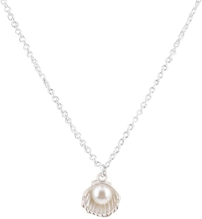 Mikovivi Halskette mit Muschelanhänger, Elegante vom Meer Inspirierte Muschel Perlen Anhänger Schlichter Zarter Sommer Strandschmuck Geschenk für Frauen und Strandliebhaber