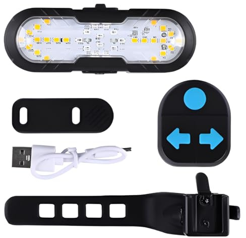 Tomedeks Kabellose Fernbedienung Fahrrad Blinker Warnleuchten, USB Aufladung mit Lautsprecher 120db, Wasserdicht, Style 3