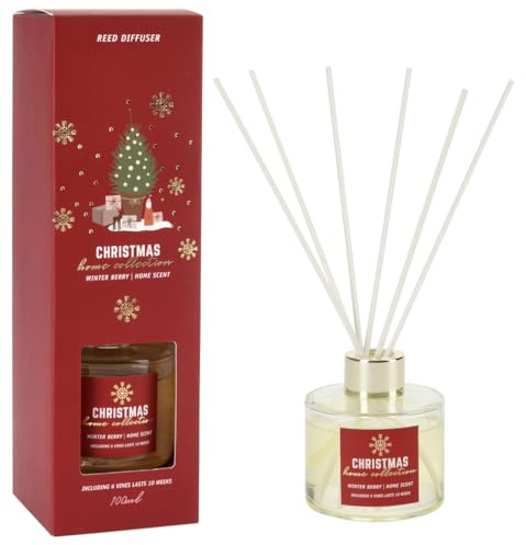 Raumduft Diffuser Christmas Home Collection Winter Berry 100 ml - Lufterfrischer Weihnachten, Duftstäbchen, Raum Duft Weihnachtszeit, Verdunster
