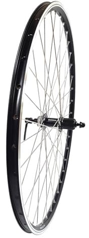 28 Zoll Hinterrad Hohlkammer Geöst mit Hohlachse, mit Center-Lock Scheibenbremsaufnahme, mit Auswahl Kranz/Kette, Schwarz-Silber