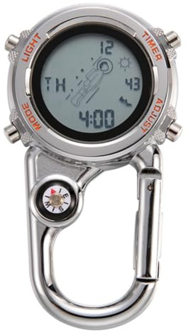 HOLIDYOYO Kletterclip Uhr mit Karabiner Digitaluhr aus Zinklegierung für Outdoor Bergsteigen Camping