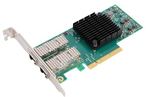 Plyisty 10G-25G-Netzwerkkarte, Mellanox ConnectX 4, Dual-SFP28-Port-PCIe-X8-Ethernet-Adapter mit RDMA Niedriger Latenz, Unterstützt Linux/VMare/Ubuntu