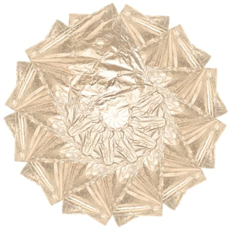 100 Feuilles de Papier Aluminium Doré Carrées 16x16 Cm | Cuivre Or, Usage Arts et Chambre, Format Carré, Rendu Luxueux et Moderne