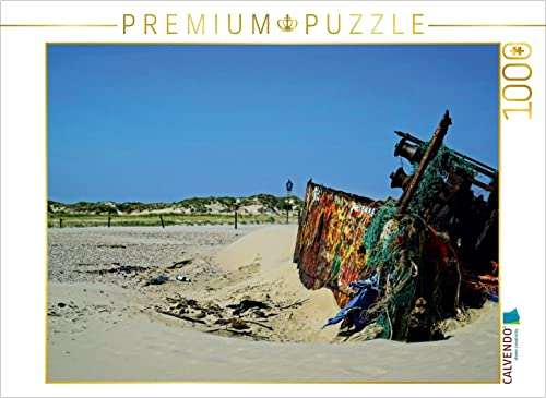 CALVENDO Puzzle Das Wrack am Ende der Insel 1000 Teile Puzzle quer | 1000 Teile Lege-Größe 64 x 48 cm Foto-Puzzle für glückliche Stunden