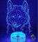 YTDZLTD Kreative 3D Wolf Nacht Licht 16 Farben Andern Sich Fernbedienung USB-Strom Touch Schalter Dekor Lampe Optische Täuschung Lampe LED Lampe Tisch Kinder Brithday Weihnachten Geschenke