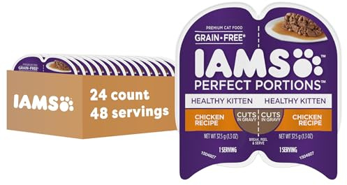 IAMS Perfect Portions Kitten Cuts in Gravy Wet Cat Food, Chicken, 24 Count