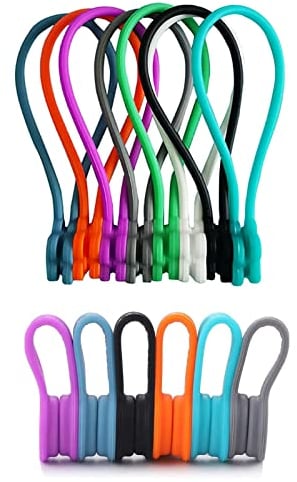 Magnetic Cable Organizers - Reusable Fastening Ties, Multipurpose Silicone Winder for Headphone Lines, USB Cables