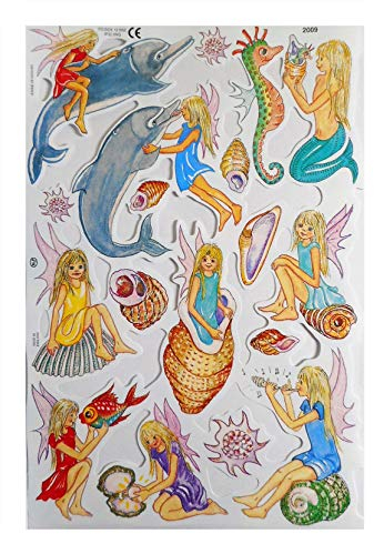 Glanzbilder 2009 Maritim Seepferdchen Meerjungfrau Delfin Robbe Posiebilder Deko Mamelok 9
