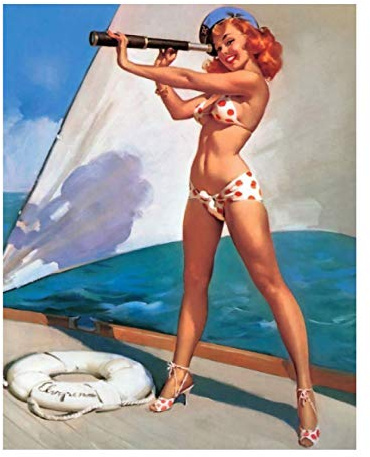RUIYANMQ Leinwand Bild Vintage Gil Elvgren Pinup Mädchen Poster Wanddruck Kunst Home Decor Geschenk Hy21Ct 40X60Cm Rahmenlos