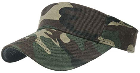 QICHEN Visoren für Herren Camo Outdoor Sports Visor Cap Sonnenblende mit Klettvers (Armee grün)
