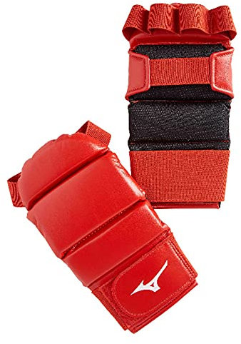 Mizuno guanti Grappling Jujitsu, MMA, blu o Rossi (XSmall, Rosso)