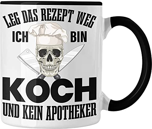 Trendation - Koch Geschenke Männer Tasse Lustig Geschenk für Koch Köchin Geschenkidee Frauen (Schwarz)