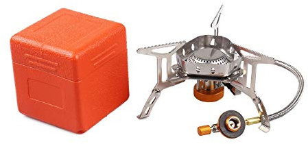SIQI 3500W Portable Windproof Camping Gas Stove with Adapter Convertor for Traveling Trekking