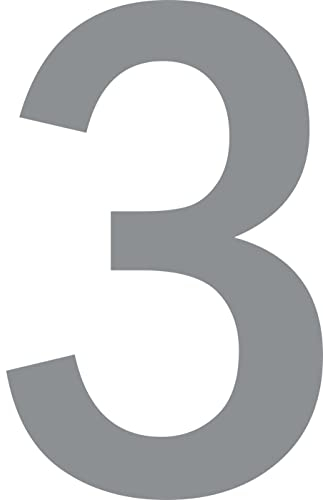 ShirtInStyle Zahlen selbsklebende Aufkleber, 15cm hoch, Haustür, Mülltone, Basteln, Boote, Nummern, Kennzeichen, KFZ, Türen, Spint, Umkleide, Hausnummer, Bootsnummer, ZAHL 3-15cm, silber