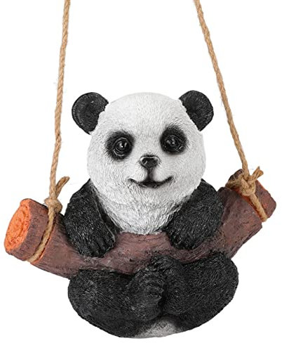 Panda Figuren Gartendeko Panda Junges Schaukel Panda Gartenfiguren Panda Ornamente Harz Panda Hängende Dekoration Tier Statue Skulptur Geschenk
