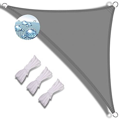 Sun Segel sonnensegel 3x4x5m Windschutz Camping Segeltuch Sonnenschutz dreieckig klein dreieck sonnensegel rechtwinklig mit UV-Schutz für grillplätze inkl befestigungsseile-Grau