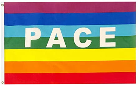 Bandiera Pace, Banner da giardino con foro rotondo per interni, bandiera Peaces, Ucraina Bandiera Pace (70X100CM)