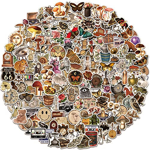 ANERZA 300 Stück Vintage-Aufkleber, ästhetische Aufkleber für Scrapbooking, Tagebuch, Wasserflaschen, Laptop, Scrapbooking-Zubehör, Cottagecore, wasserdicht, Vinyl, Bullet Junk, Journal-Aufkleber für