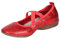 SIGOYI Latin Dance Shoes Womens Ballet Flats Elastic Strap Ballerina Pumps Ladies Sparkly Flat Shoes Red