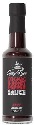 Spicy Rye's Cognac & Honey Pepper Sauce 150ml - Smooth, Sweet & Spicy Hot Sauce with Cognac, Honey, Ghost Peppers and Scotch Bonnet Chillies