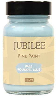Guild Lane Jubilee Furniture Paint – Upcycle & Transform Wood, Metal & Glass – Soft Sheen Finish for Indoor & Outdoor – Durable & Easy to Apply Multi-Surface Paint (Pale Roundel Blue, 60ml)