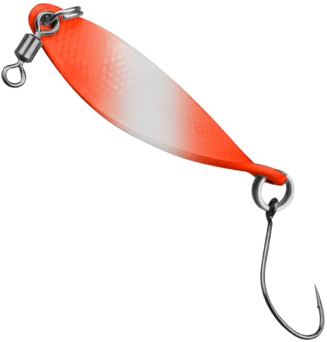 FTM Spoons zum Forellenangeln Spoon WOB 3,2g 4cm, Farbe:neon orange lumi/schwarz Glitter