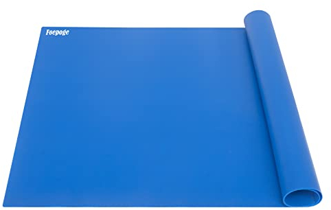 36.2 x 24 Extra Large Silicone Mat for Epoxy Resin, Nonstick Silicon Mats for Crafts Jewelry Casting, Non-Slip Kitchen Table Placemats for Countertop Protector Heat Resistant by Foepoge, Dark Blue