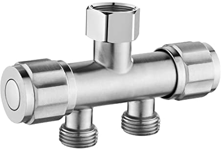 perfk 304 -Waschmaschinen-Umsteller-Adapter mit zwei Griffen, Splitter, doppelter Verwendung, Bibcock-Anschluss für