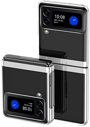 YukeTop Funda para Samsung Galaxy Z Flip 4, Protección Todo Incluido, PC Dura, a Prueba de Caídas, a Prueba de Golpes, Carcasa Funda para Samsung Galaxy Z Flip 4 Case. Plata