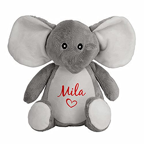 mamir home Elefant Baby Geschenk Kuscheltier personalisiert mit Namen I 28cm I Geschenkidee zur Geburt I Taufe, Geburtstag & Weihnachten