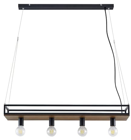 Lindby Ceiling Light Kirista dimmable (Vintage, Antique) in Black Made of Metal for e.g. Living Room & Dining (4 Light Sources E27) from Pendant Lighting lamp Hanging Ceiling