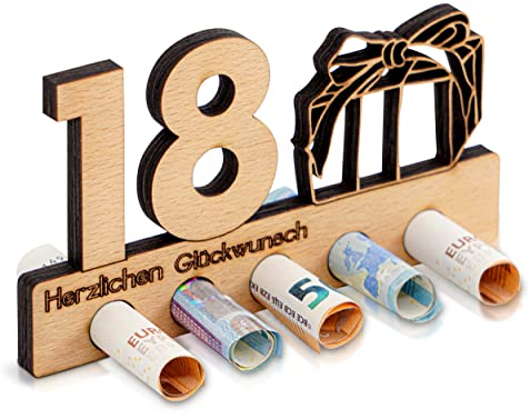DARO Design - 18. Geburtstag Geldgeschenk Holz