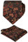 Alizeal Herren-Krawatte mit Blumenmuster, mit Einstecktuch, stilvoll, einzigartig, für Business, Hochzeit, Party, 109 - Schwarz + Burgunderrot + Orange, Einheitsgröße