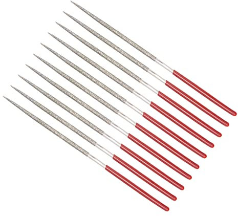 QUARKZMAN 150 Grain Diamant Aiguille Lime x 10PCS Rond Forme pour Restauration Détails et Artisanat Polissage, [2mm x 100mm]