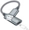 USB A to Lightning Audio Adapter Cable USB 3.0 Male to Lightning Female HiFi Audio Headphones Converter Fit with USB A MacBook Computer PC Support Volume Control Mic Nylon Braided (Grey)