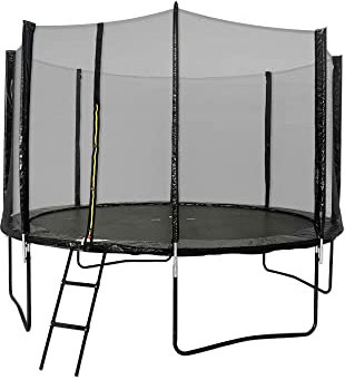 Zone 14FT or 427cm Round Outdoor Trampoline with Black Padding, Safety Enclosure and Ladder