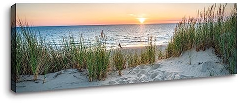 Visario Bild auf Leinwand der deutschen Bilder Marke 120 x 40 cm Dünen Meer 5760