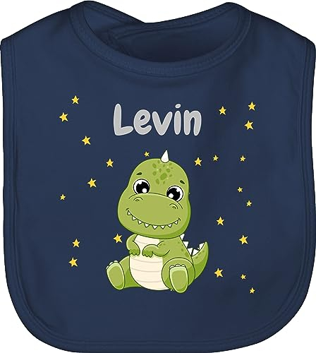 Baby Lätzchen - Süßer Dino Dinosaurier Dinosaurus Dinomotiv - Unisize - Navy Blau - personalisierte geschenke tier saurier kinderlatz tieren latz dinosaur babylätze name latzchen dinosaurs