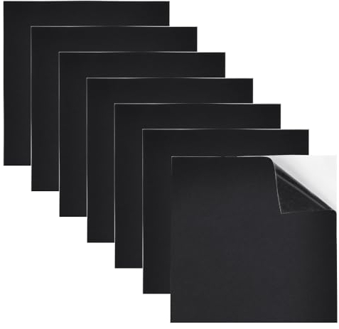 Kleemeiero 7 Stück Selbstklebende Schaumstoffplatte Schwarz Schaumstoff Platten 200 * 200 * 3mm Zellkautschuk Selbstklebend Moosgummi Polster rutschfeste Schaumstoffmatte mit Kleberücken für Möbel