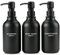 MaisoNovo Distributeur Gel Douche - Distributeur Savon Douche - Lot de 3 flacons en Plastique Noir et Pompes Noires de 500 ML - Flacons de shampoing et revitalisant Rechargeables