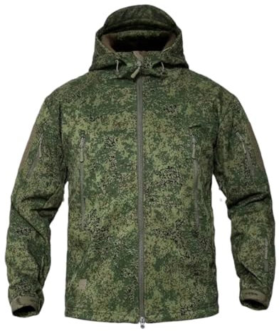 Adhdyuud Herren Outdoor Military Camo Jacke Outdoor Taktische Windbreaker Outwear Wandern Jagd Mantel, Ru Digital, L