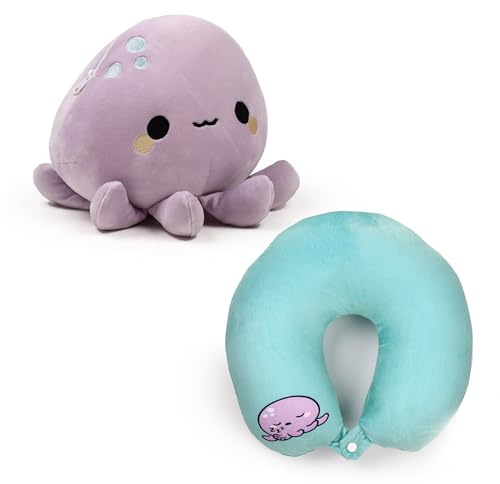 Puckator 2-in-1 Plüsch-Reisekissen Oktopus